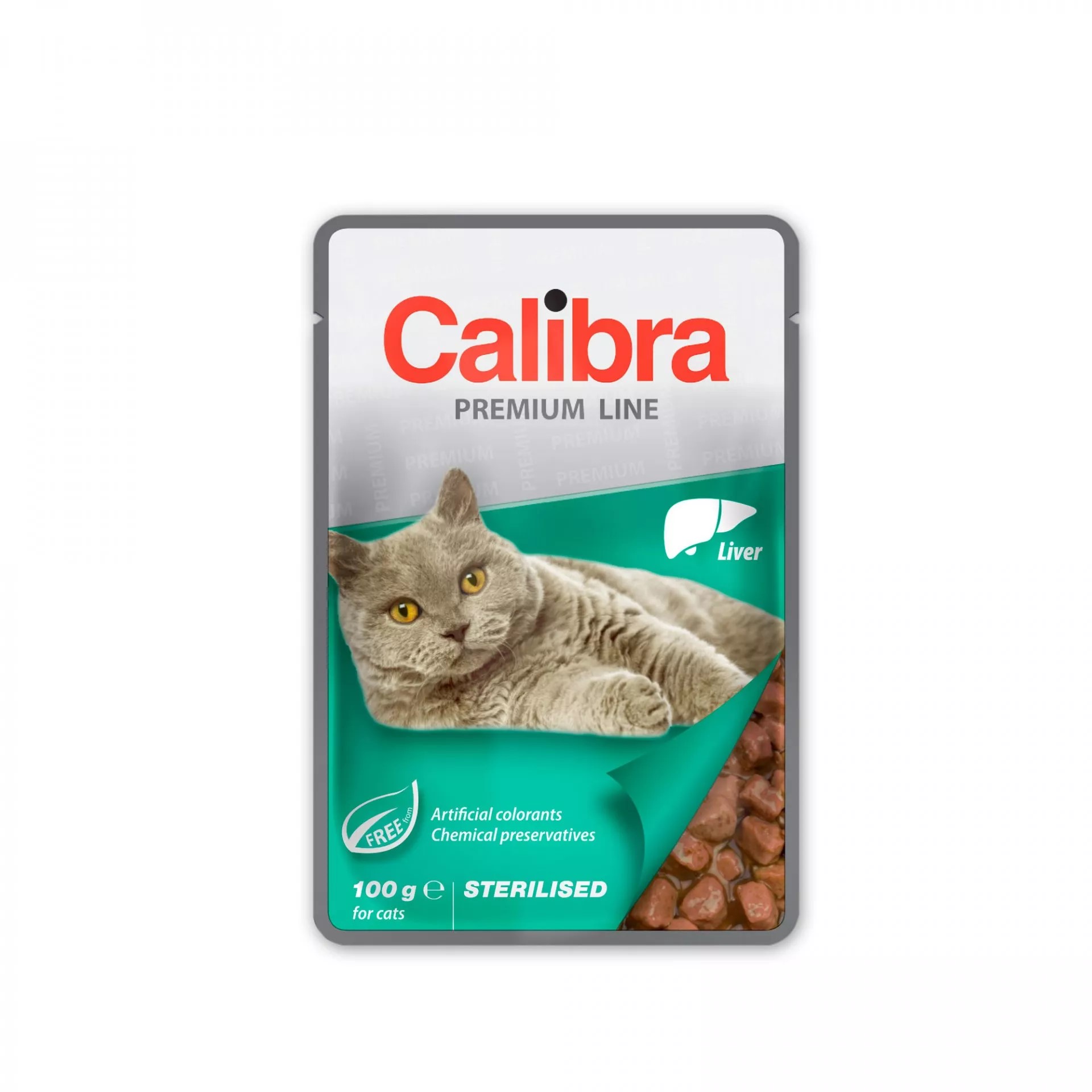 Calibra מזון פרימיום לחתולים מעוקרים עם כבד ברוטב,פאוצ' 100 גרם (24 יח')
