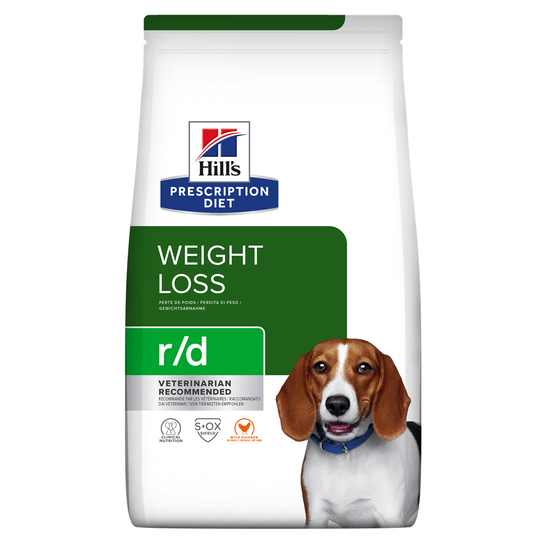 r/d | Hill's Prescription Diet הפחתת משקל לכלב, 4 ק"ג (עם עוף)