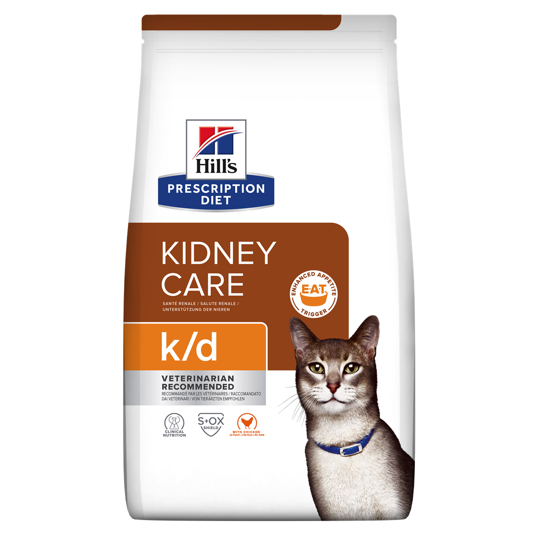 k/d | Hill's Prescription Diet קידני קייר לחתול, 1.5 ק"ג (עם עוף)