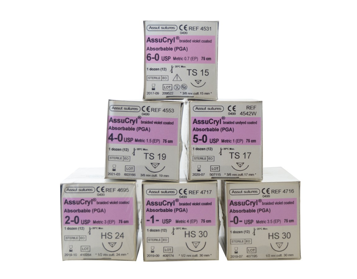 חוט ויקריל עם מחט 1 עגולה (אסוט)