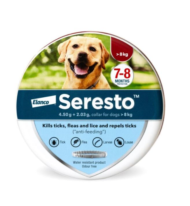 קולר סרסטו לכלב גדול מעל 8 ק"ג, היקף 70 ס"מ