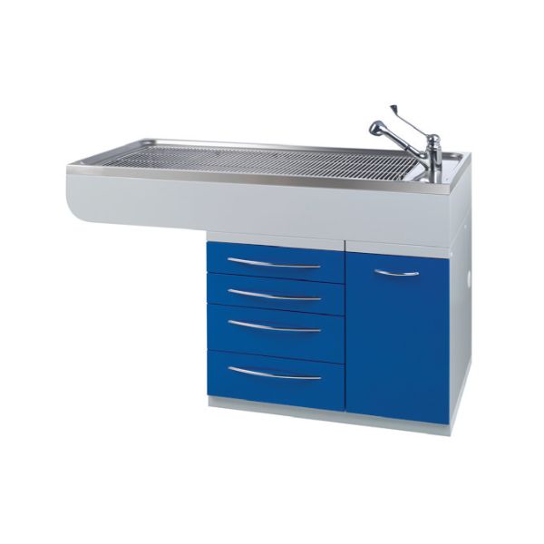 שולחן רחצה וטרינרי מנירוסטה עם ארון אחסון FOSCHI