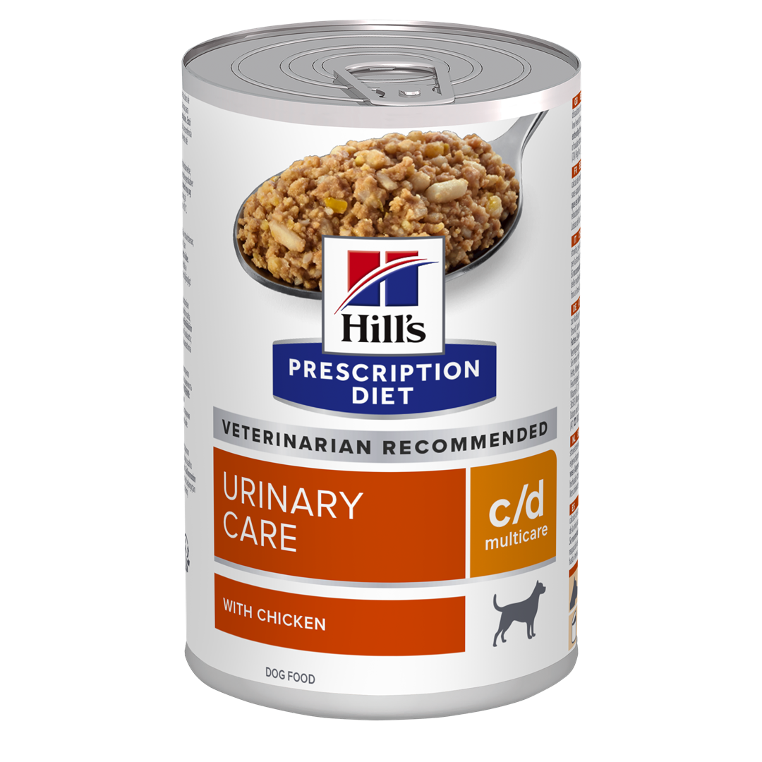 שימורי c/d | Hill's Prescription Diet מולטיקייר לכלב, 370 גר' (עם עוף)