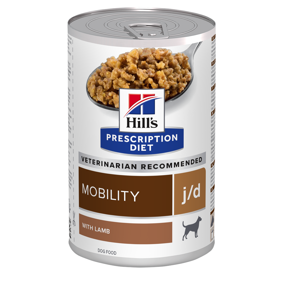 שימורי j/d | Hill's Prescription Diet מוביליטי לכלב, 370 גר' (עם כבש)