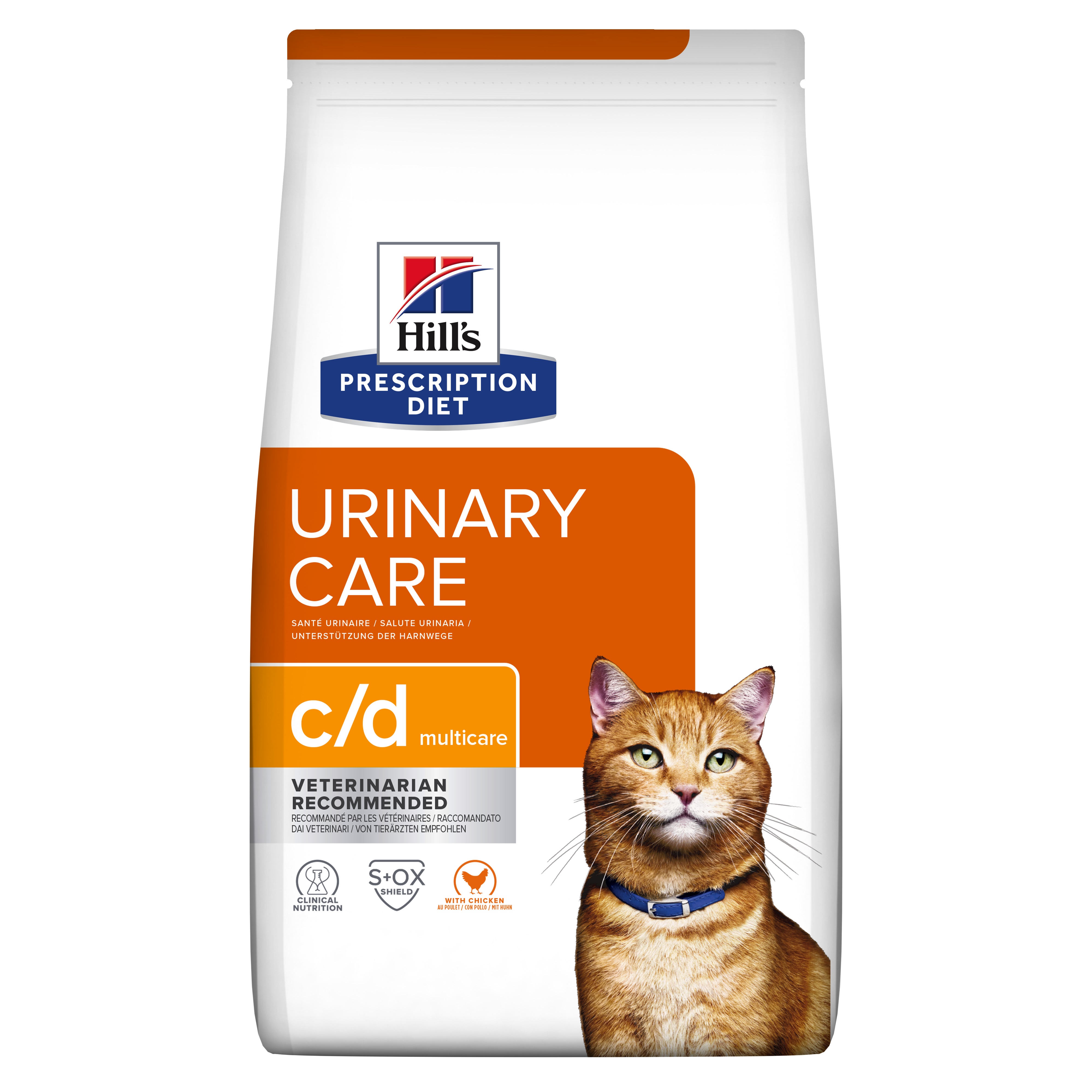 c/d | Hill's Prescription Diet מולטיקייר לחתול, 8 ק"ג (עם עוף)