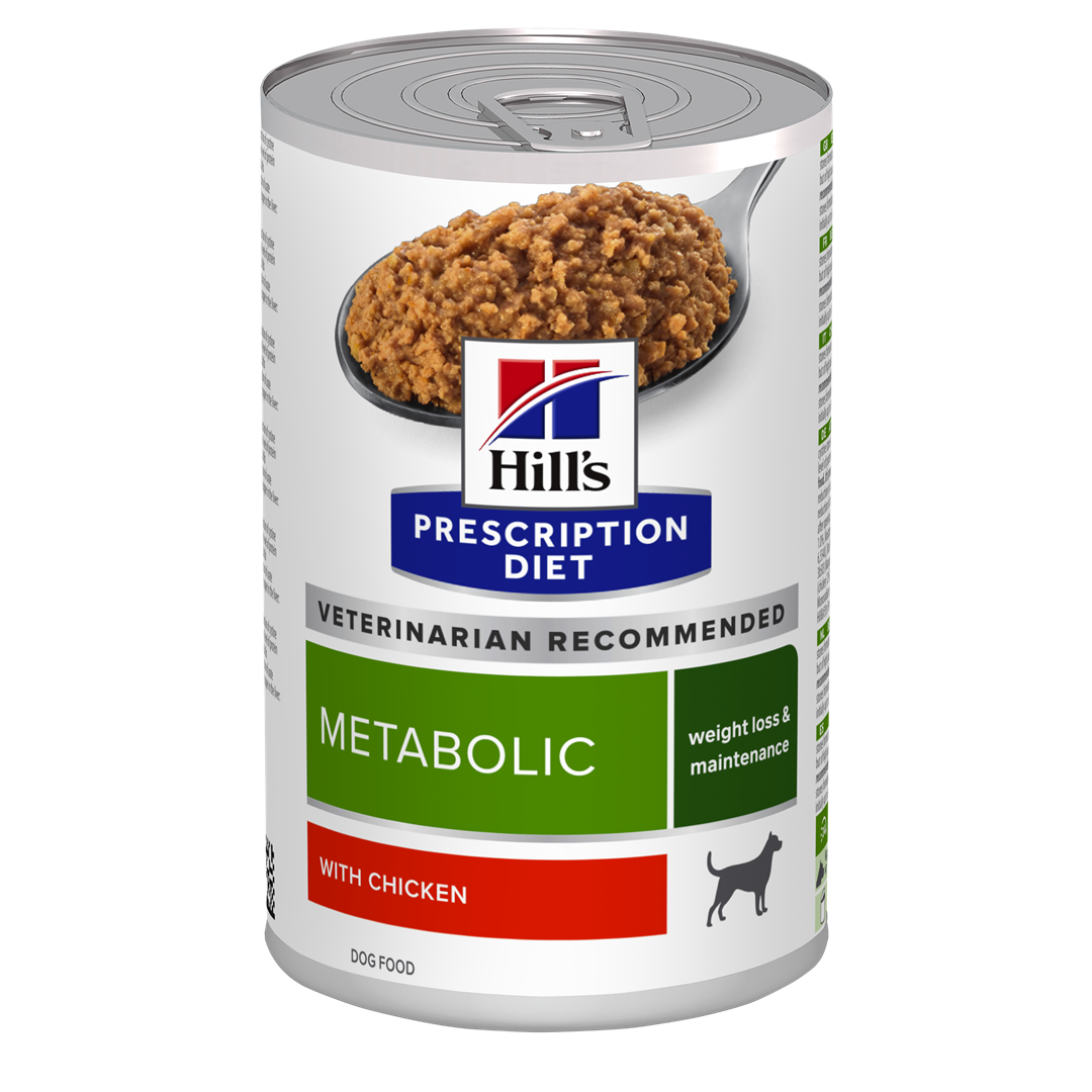 שימורי Hill's Prescription Diet | מטבוליק לכלב, 370 גר' (עם עוף)