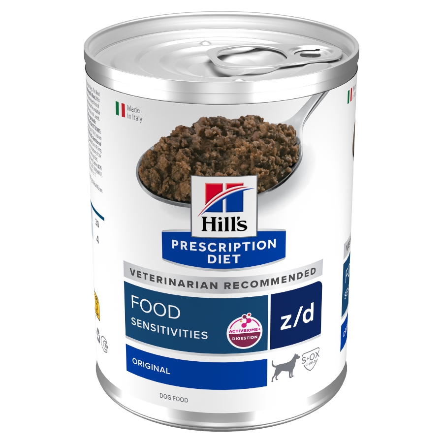 שימורי z/d | Hill's Prescription Diet רגישות למזון כלב, 370 גר'
