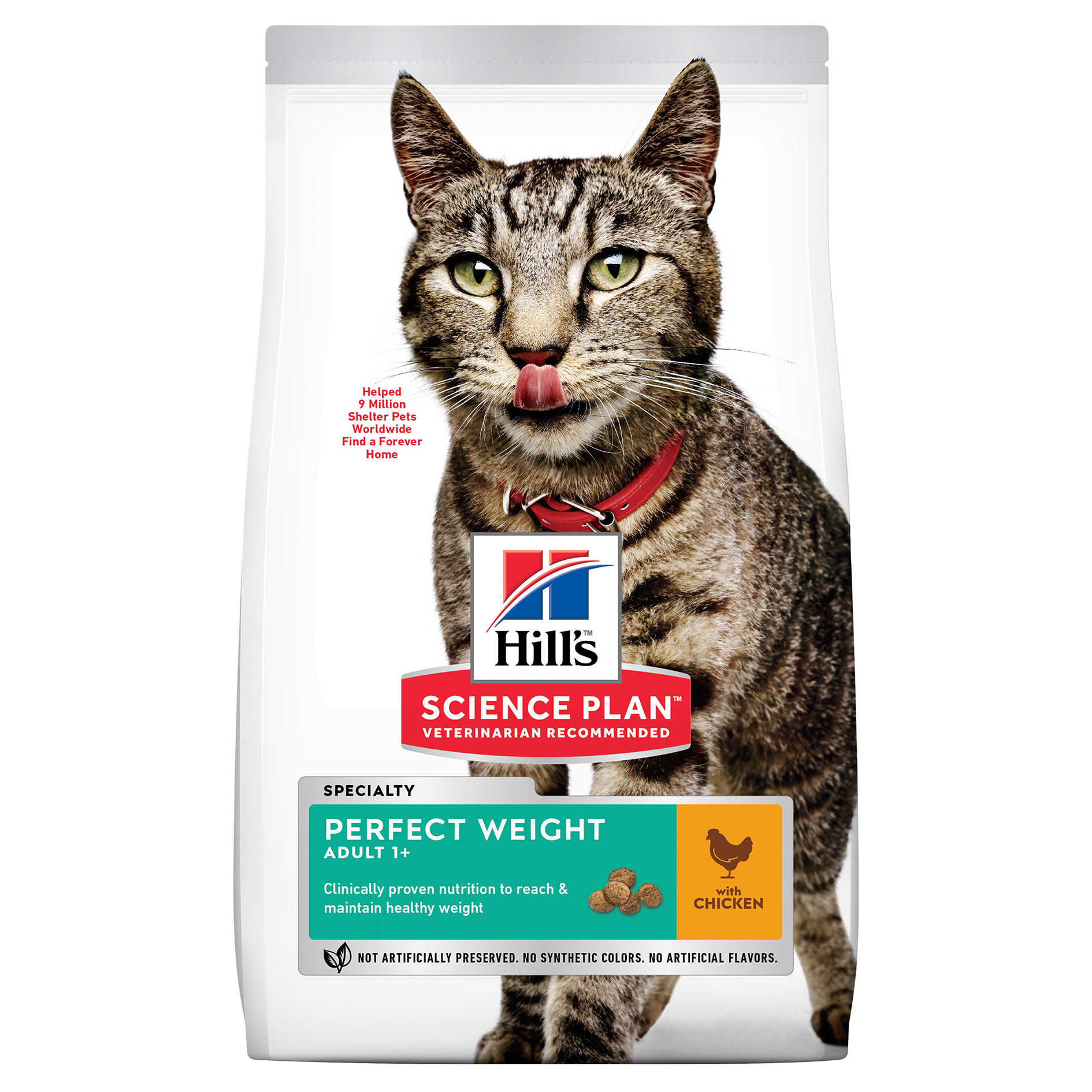 Hill's Science Plan לחתול בוגר Perfect Weight (עם עוף), 2.5 ק"ג