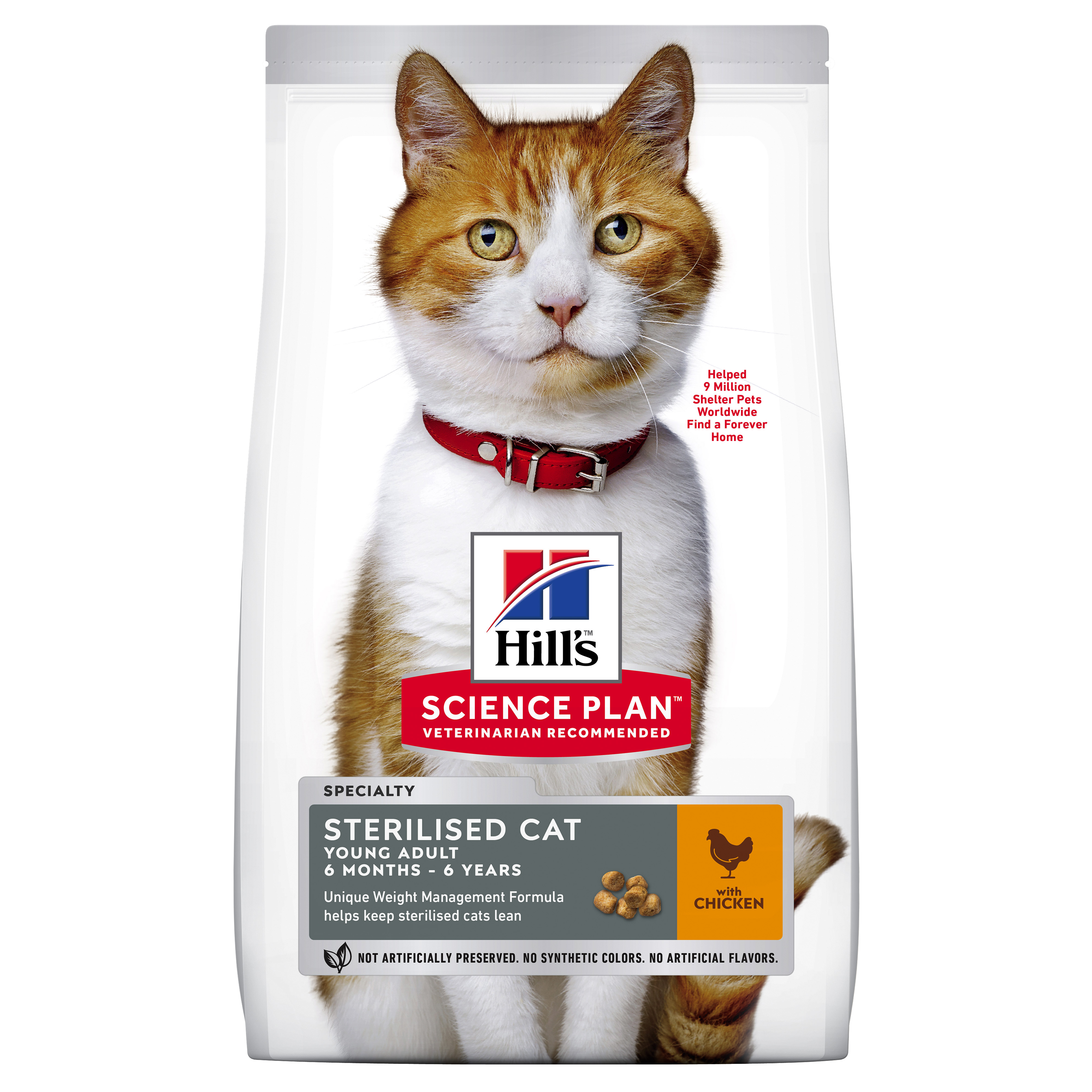 Hill's Science Plan לחתול בוגר Sterilised (עם עוף), 3 ק"ג