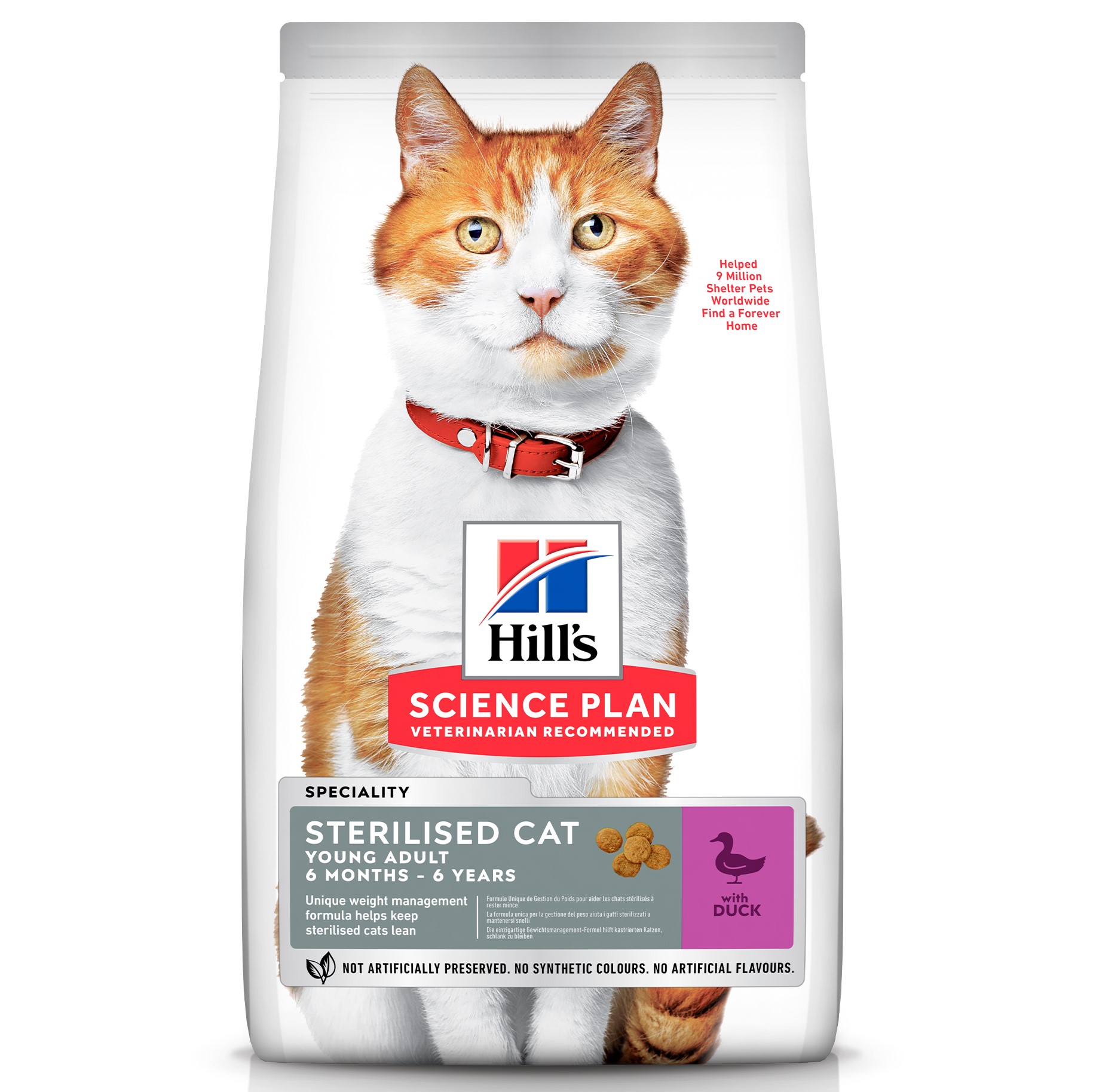 Hill's Science Plan לבוגר חתול Sterilised (עם ברווז), 3 ק"ג
