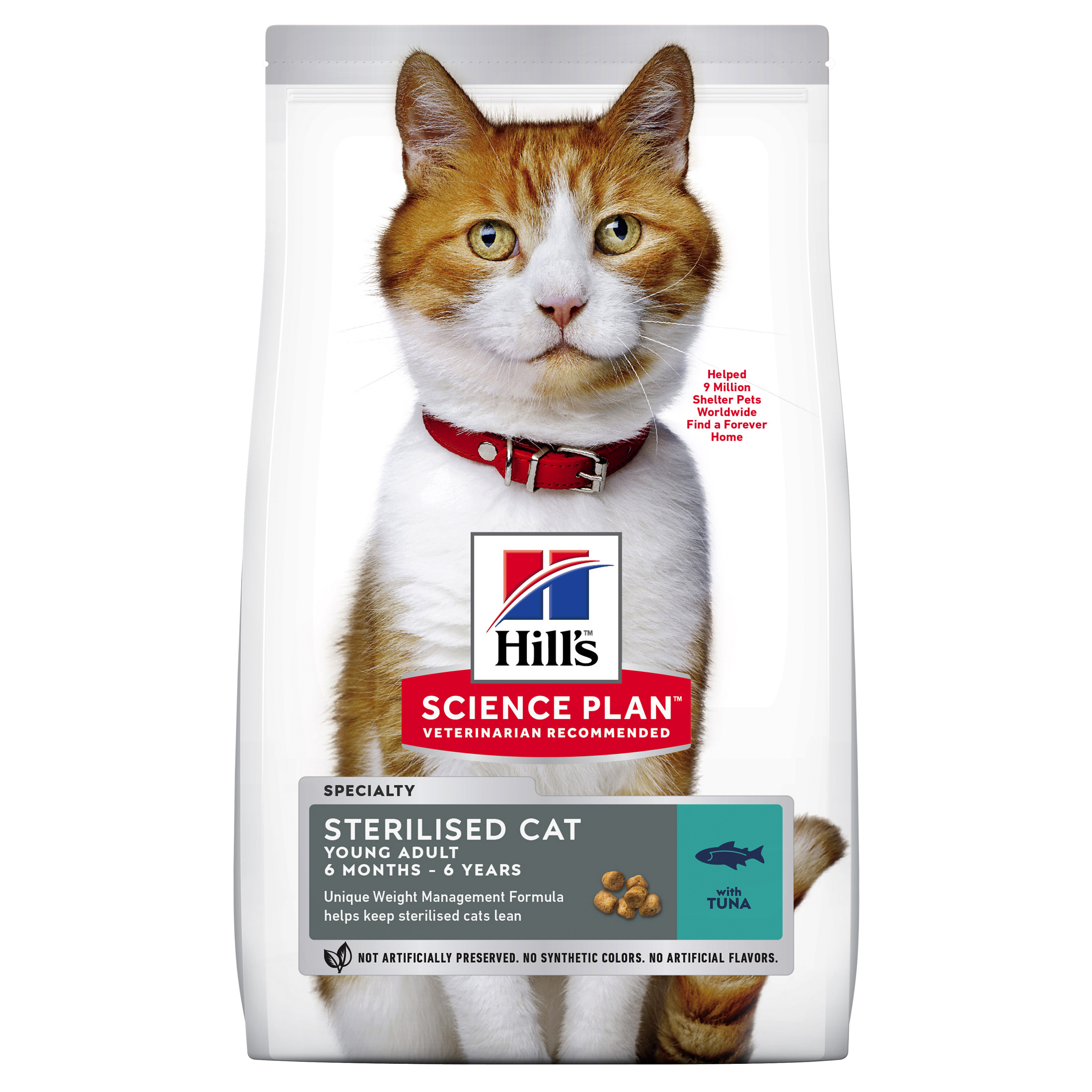 Hill's Science Plan לבוגר חתול Sterilised (עם טונה), 10 ק"ג