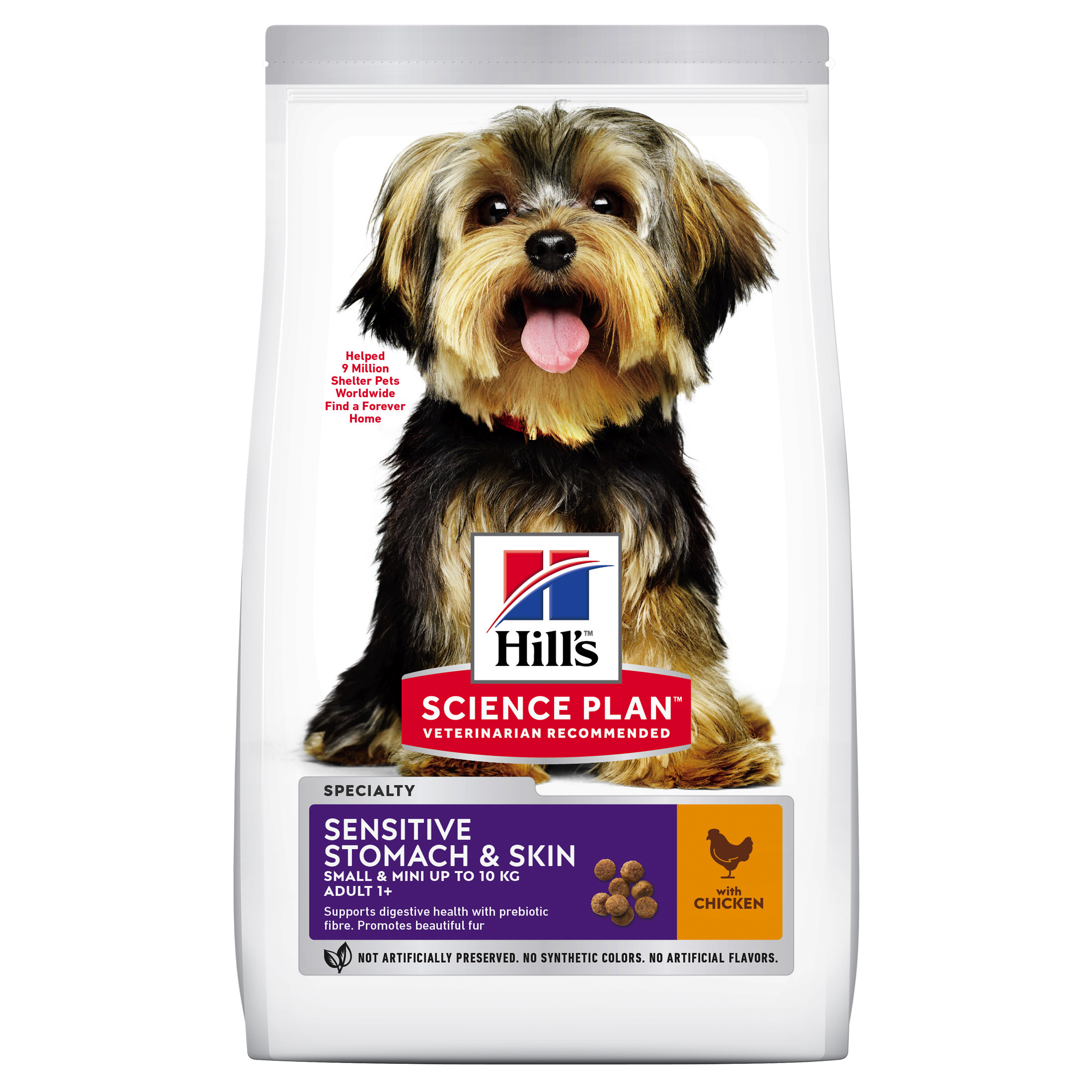 Hill's Science Plan עור רגיש וקיבה רגישה לכלב בוגר מגזע קטן (עם עוף), 1.5 ק"ג