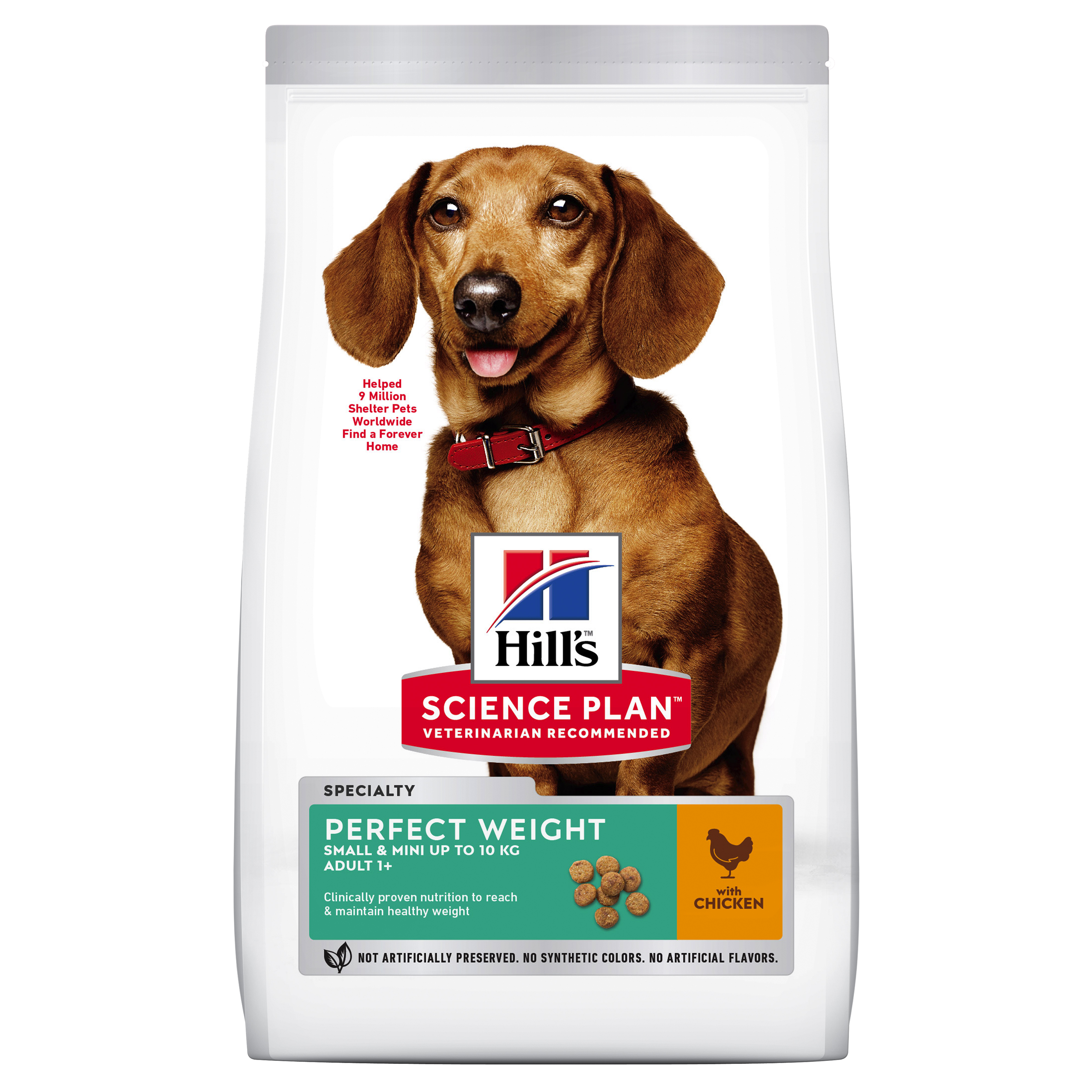 Hill's Science Plan לכלב בוגר מגזע קטן Perfect Weight (עם עוף), 1.5 ק"ג