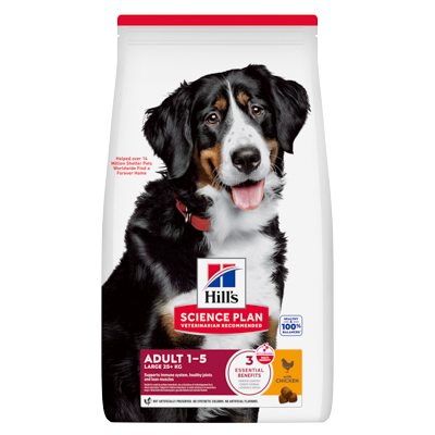 Hill's Science Plan לכלב בוגר מגזע גדול (עם עוף), 14 ק"ג