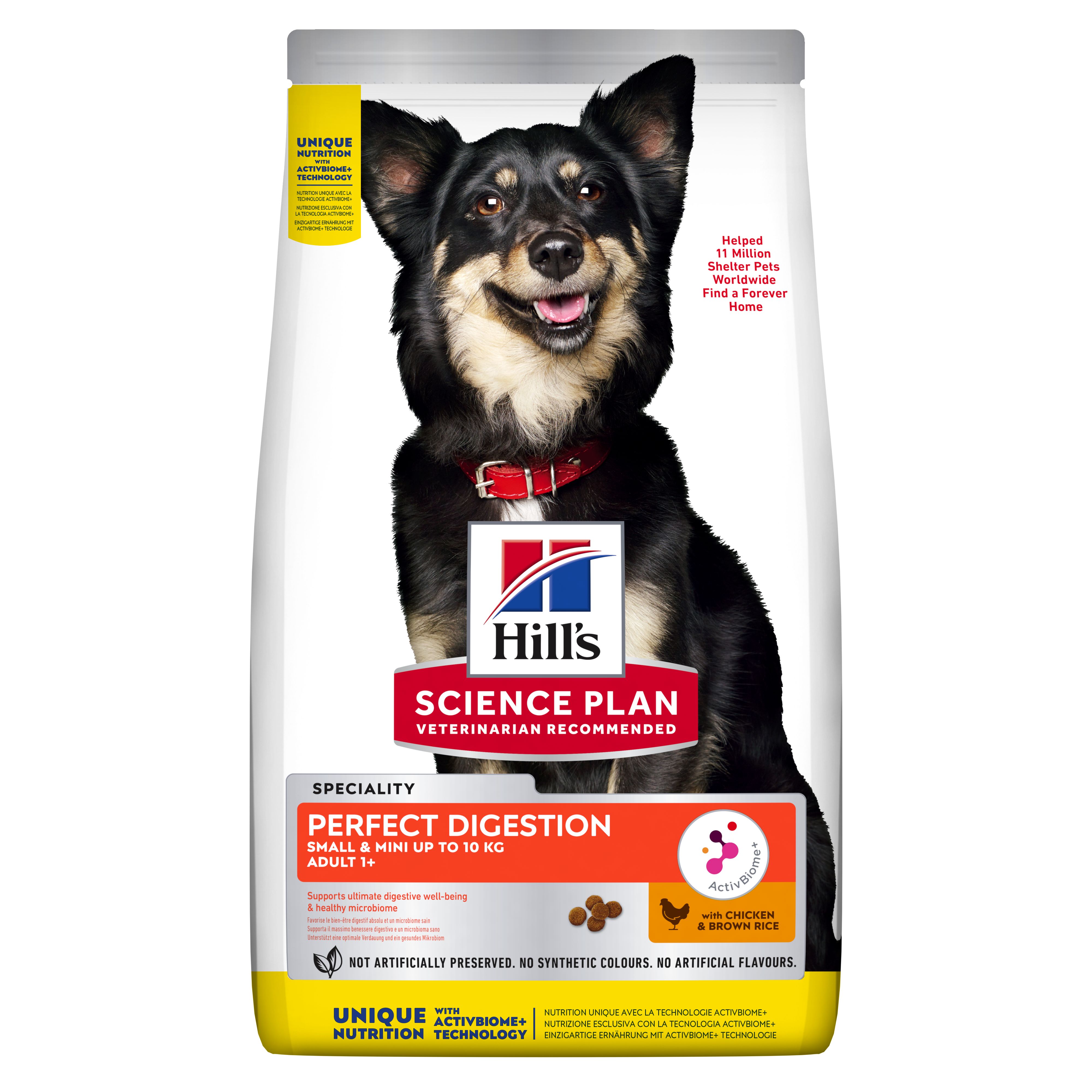 Hill's Science Plan לכלב בוגר מגזע קטן Perfect Digestion (עם עוף), 3 ק"ג