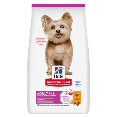 Hill's Science Plan לכלב בוגר מגזע קטן (עם עוף), 6 ק"ג