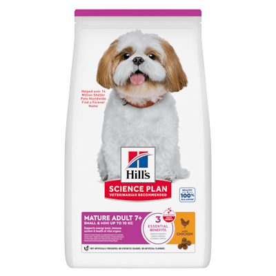 Hill's Science Plan לכלב מבוגר מגזע קטן 7+ (עם עוף), 3 ק"ג