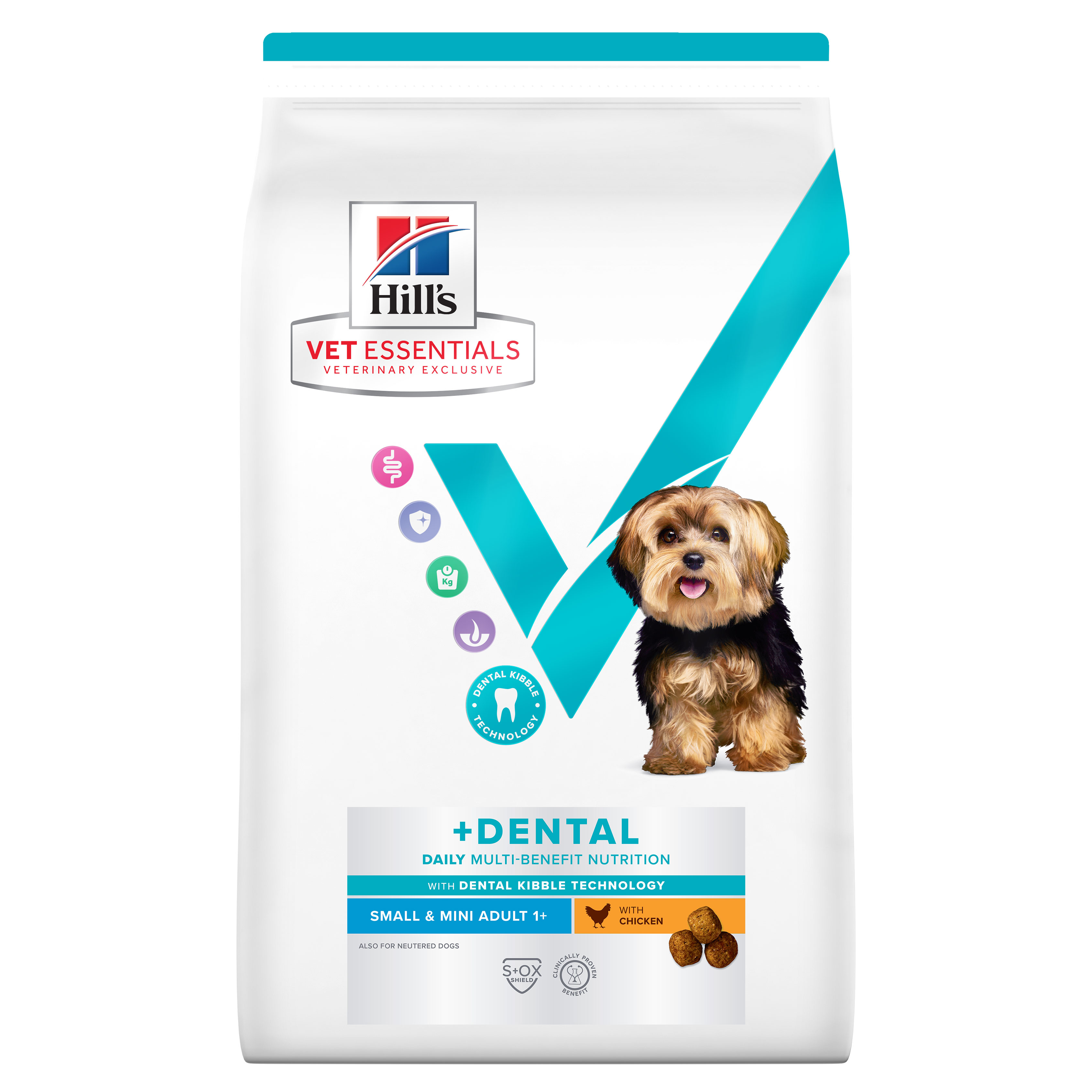 Hill's Vet Essentials מולטי בנפיט כלב בוגר ומבוגר גזע קטן ומיניאטורי,דנטל, 2 ק"ג