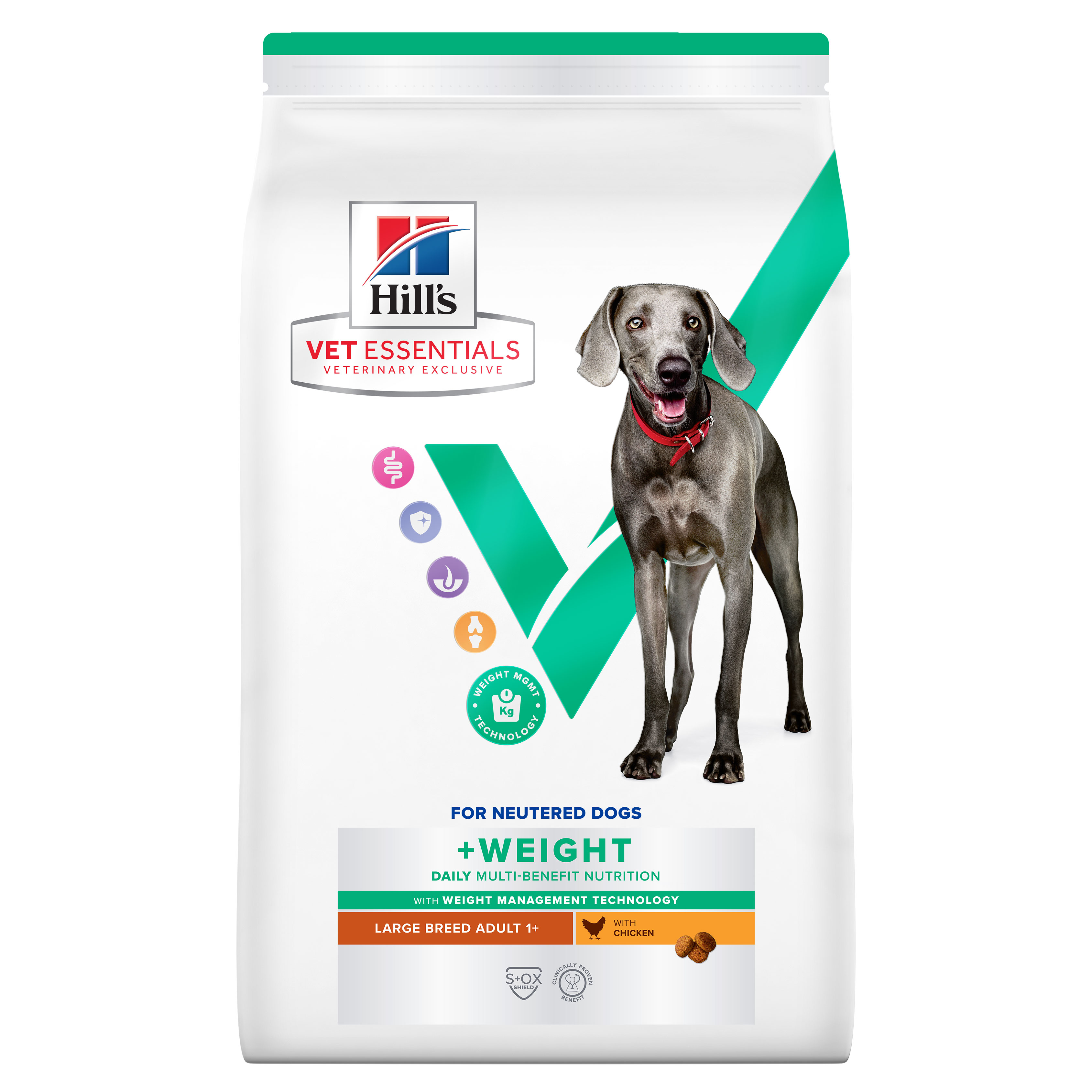 Hill's Vet Essentials מולטי בנפיט כלב בוגר גזע גדול, שמירה על המשקל, 14 ק"ג