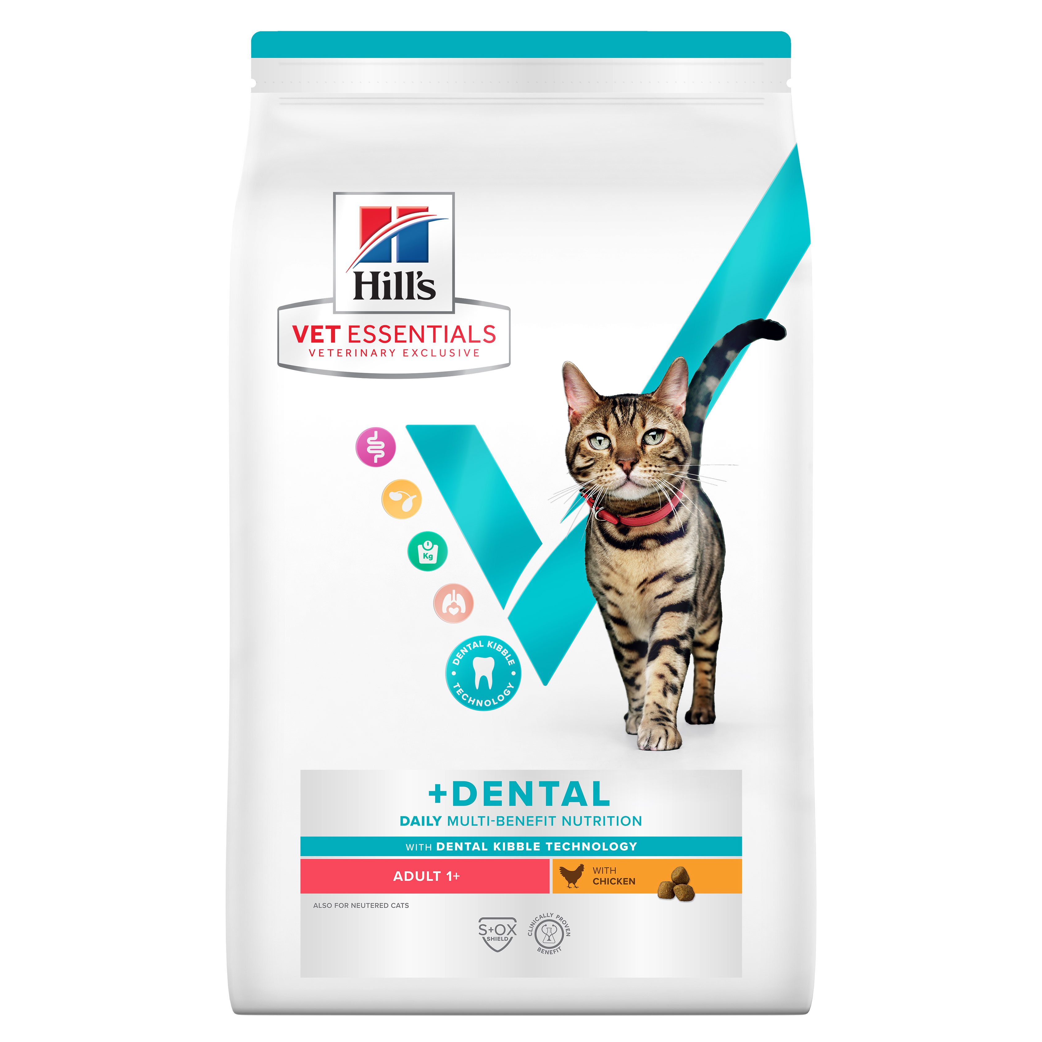Hill's Vet Essentials מולטי בנפיט חתול בוגר ומבוגר, דנטל, 3 ק"ג