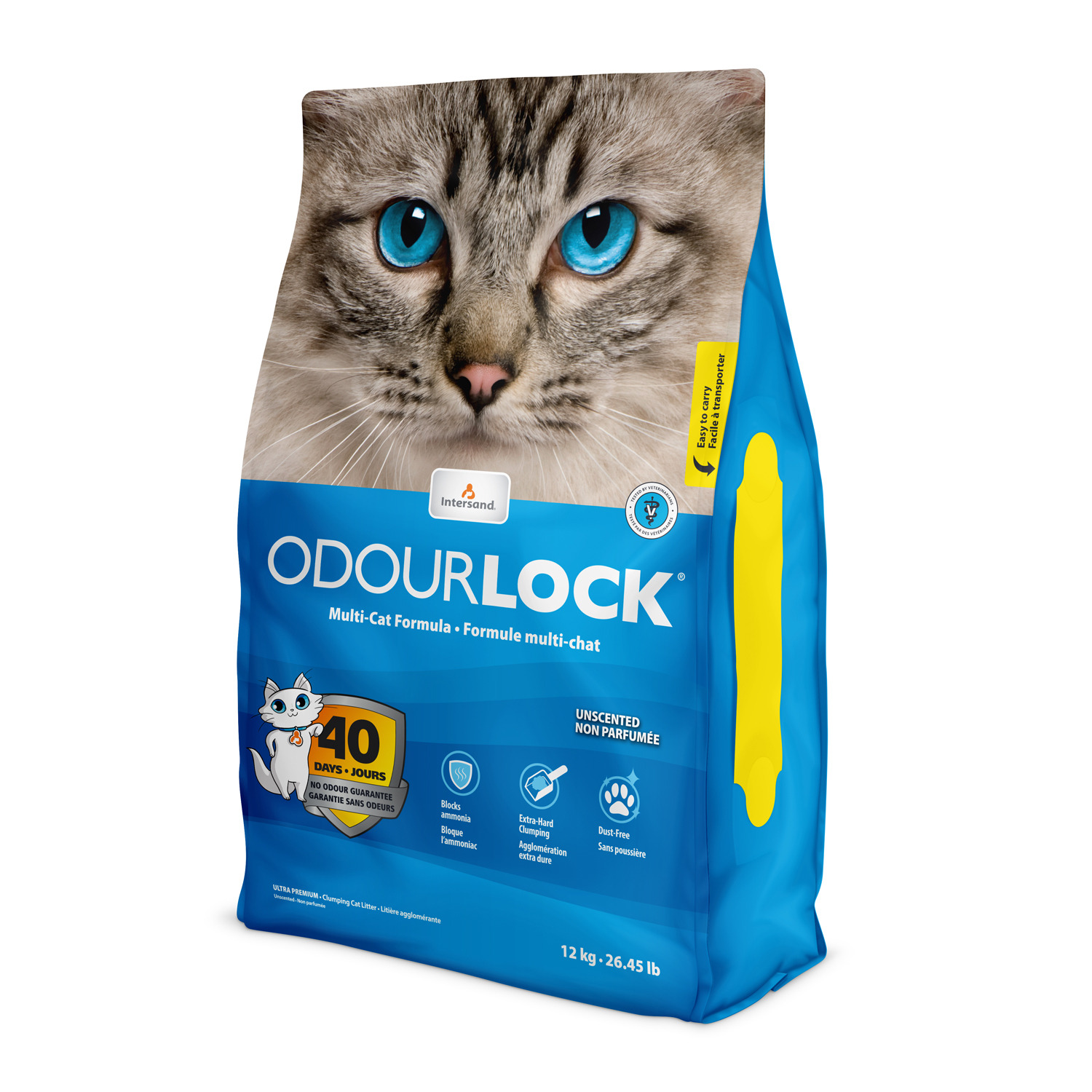 חול חתולים מתגבש קנדי Odourlock לא מבושם 12 קילו