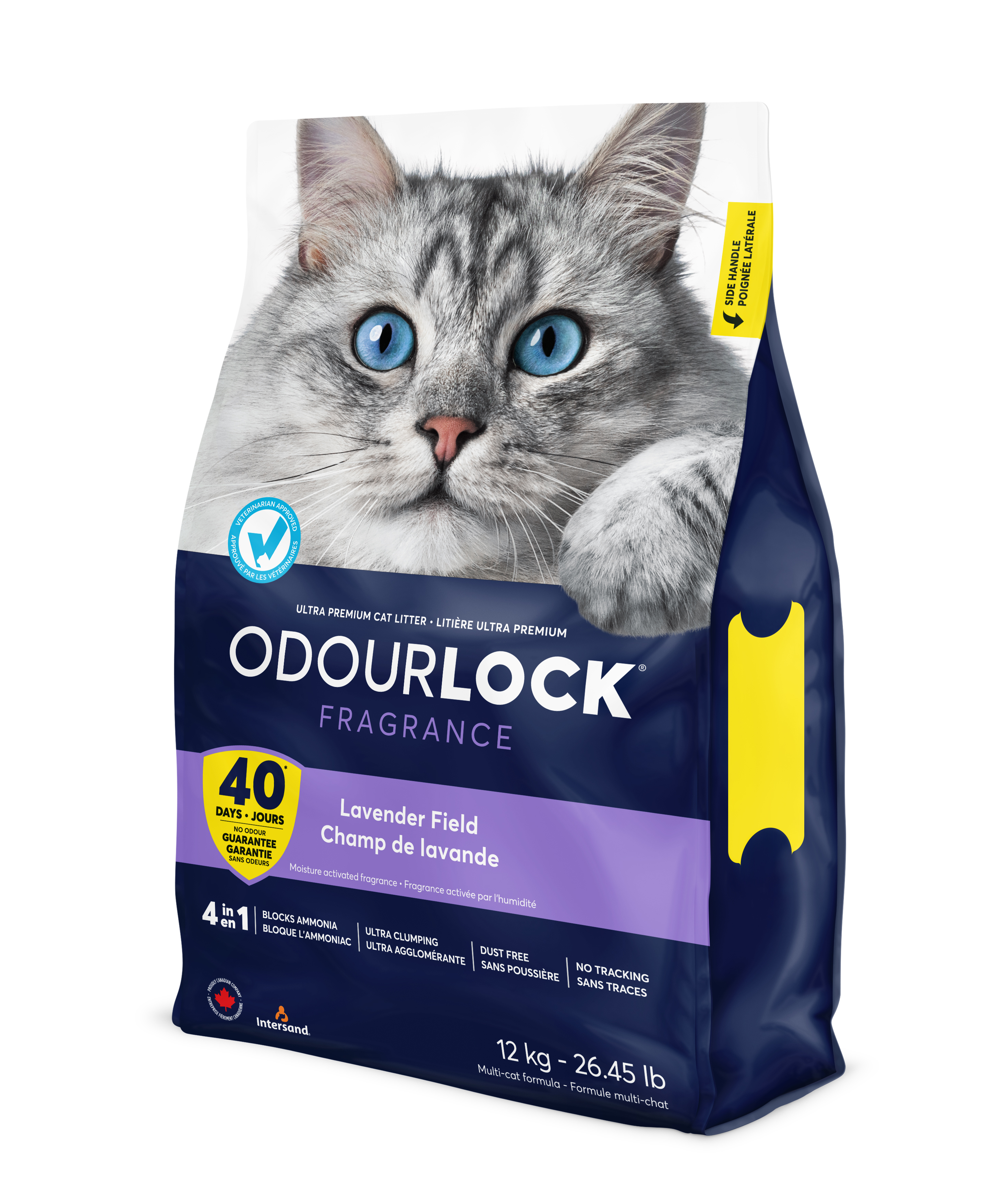 חול חתולים מתגבש קנדי Odourlock בריח Lavender field שק 12 קילו