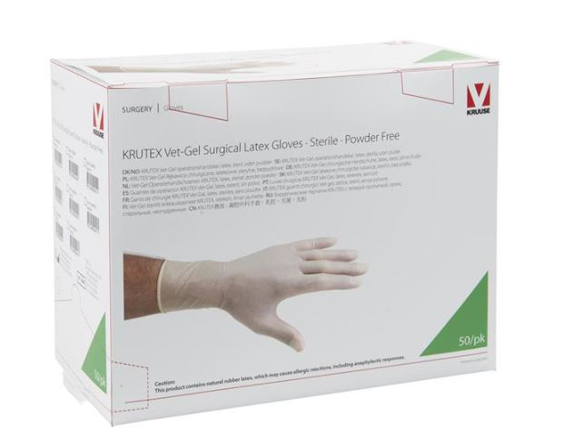 כפפות ניתוח סטרילי וט-ג'ל 7.5 (50 יחידות), קרוז, ללא אבקה