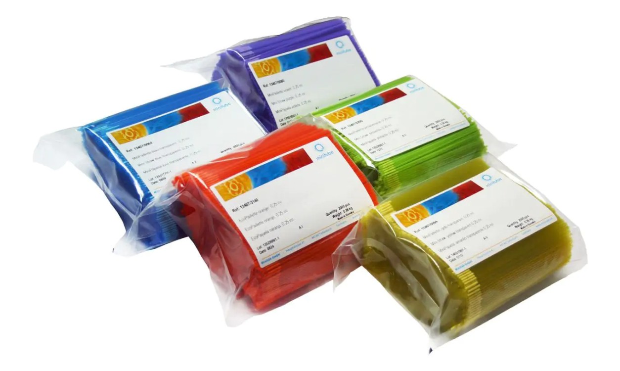 EcoStraw קשיות 0.5 מ"ל להקפאת זרע, פיסטוק ירוק שקוף, 2500 יחידות