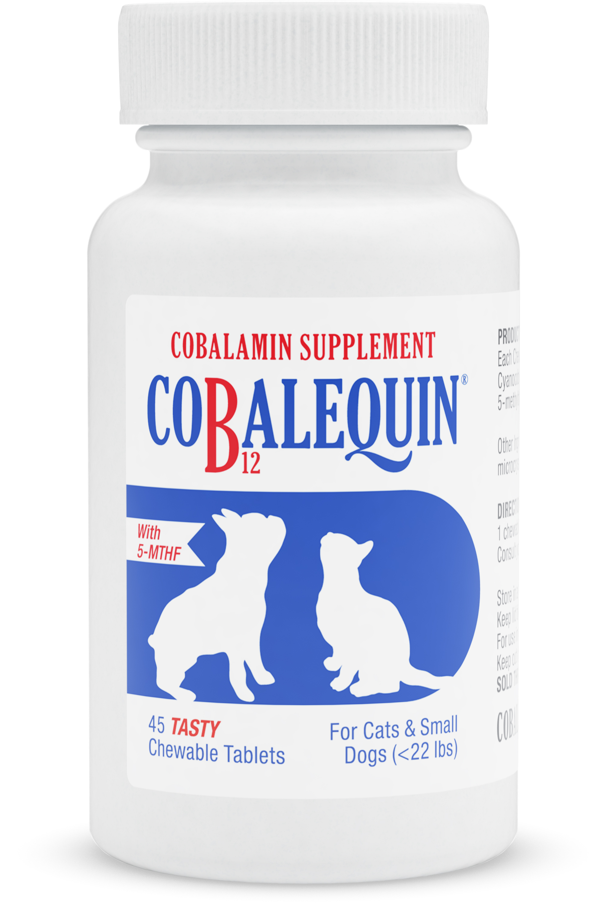 תוסף ויטמין COBALEQUIN Nutramax טבליות לכלבים קטנים ולחתולים (עד 10 ק"ג), 45 יח'