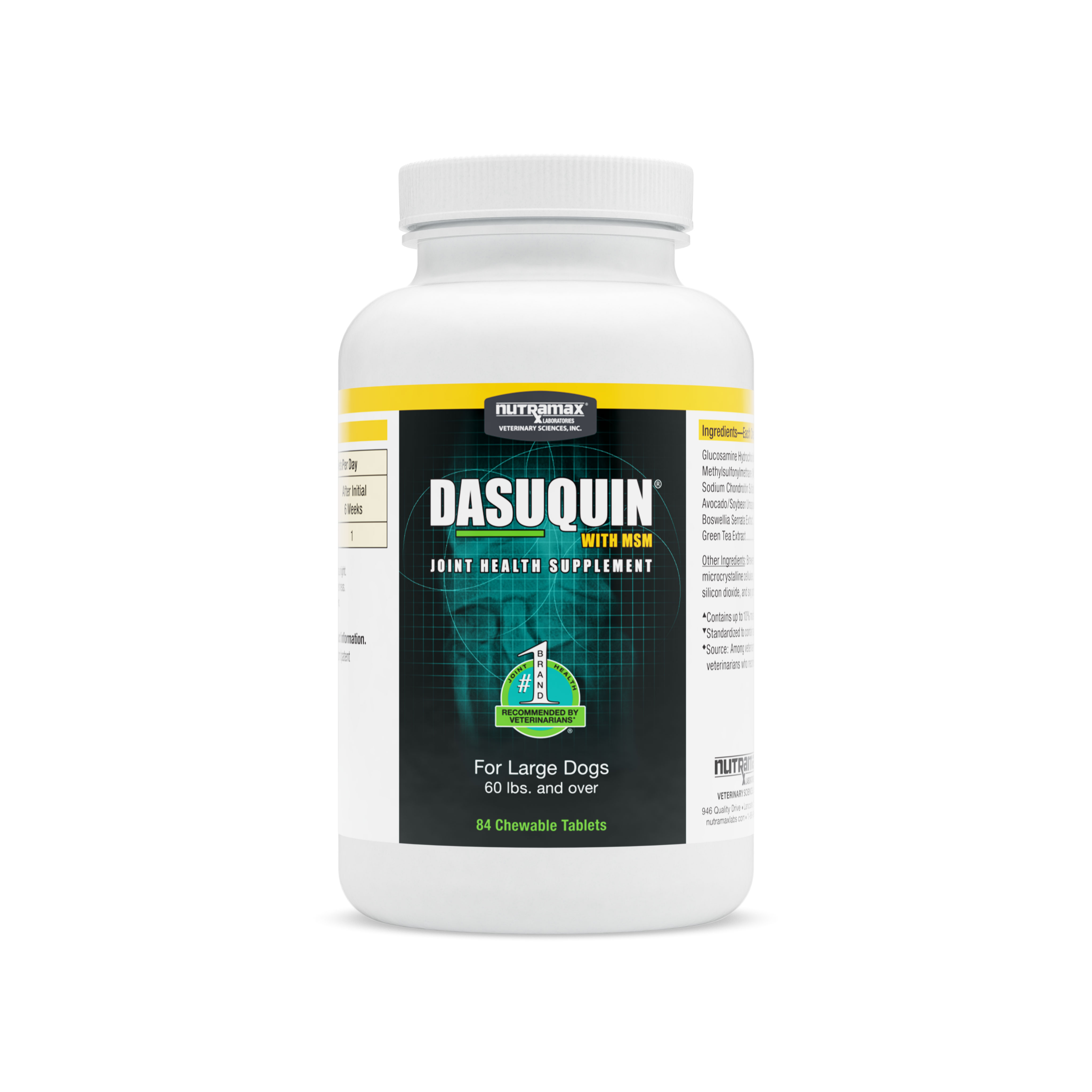 תוסף מפרקים  DASUQUIN Nutramax טבליות לכלב גדול , 84יח