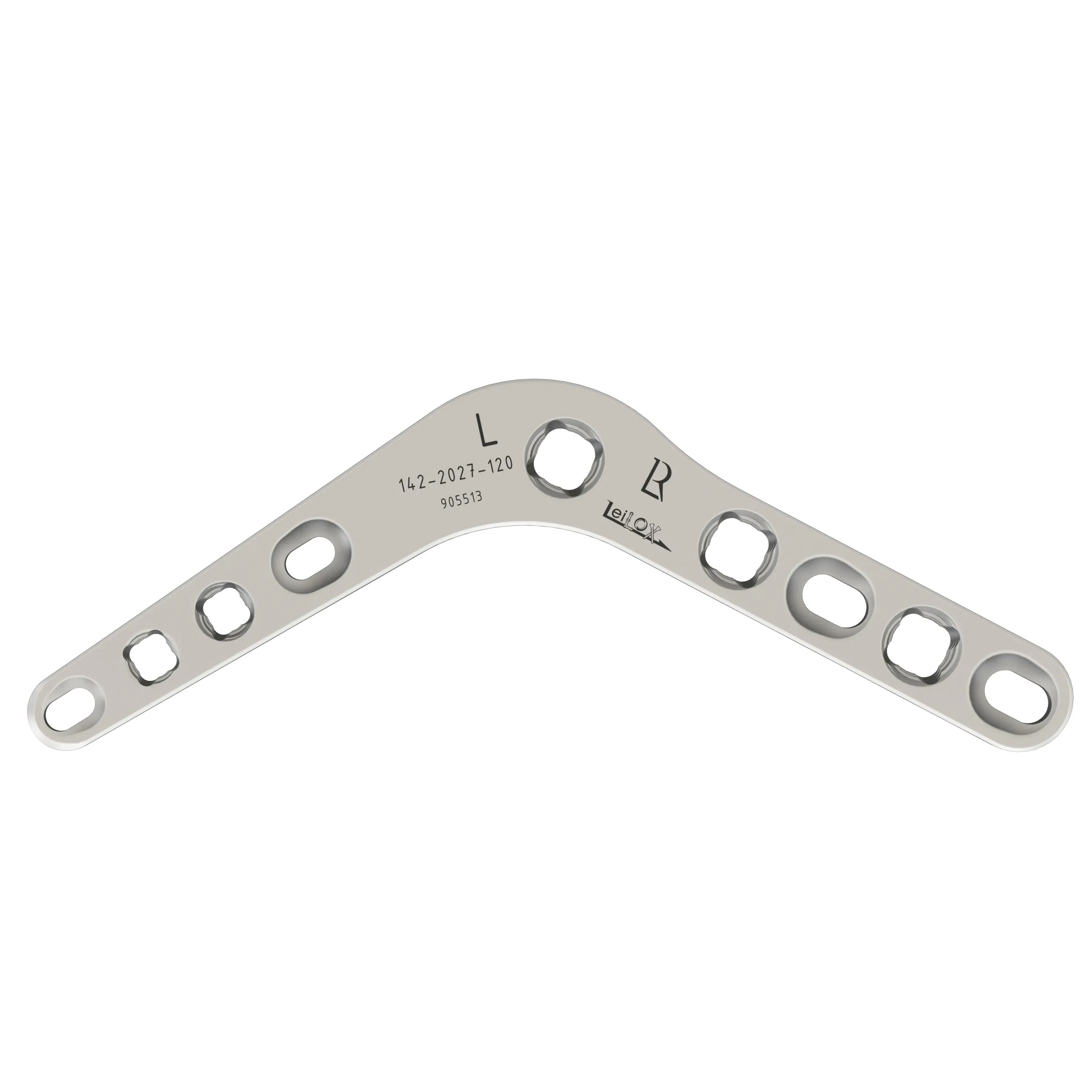 ארתרודסיס ננעלת, 2.0/2.7 מ"מ, Stainless Steel, בזוית 120 ובאורך 77 מ"מ- צד ימין