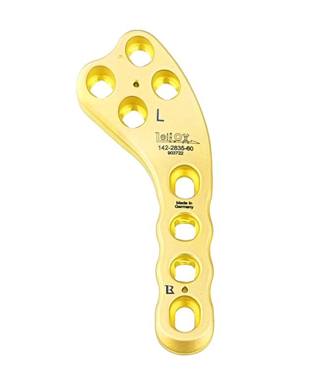 פלטת Leilox TPLO Swing 3.5, באורך 74 מ"מ, טיטניום, רחבה, צד שמאל