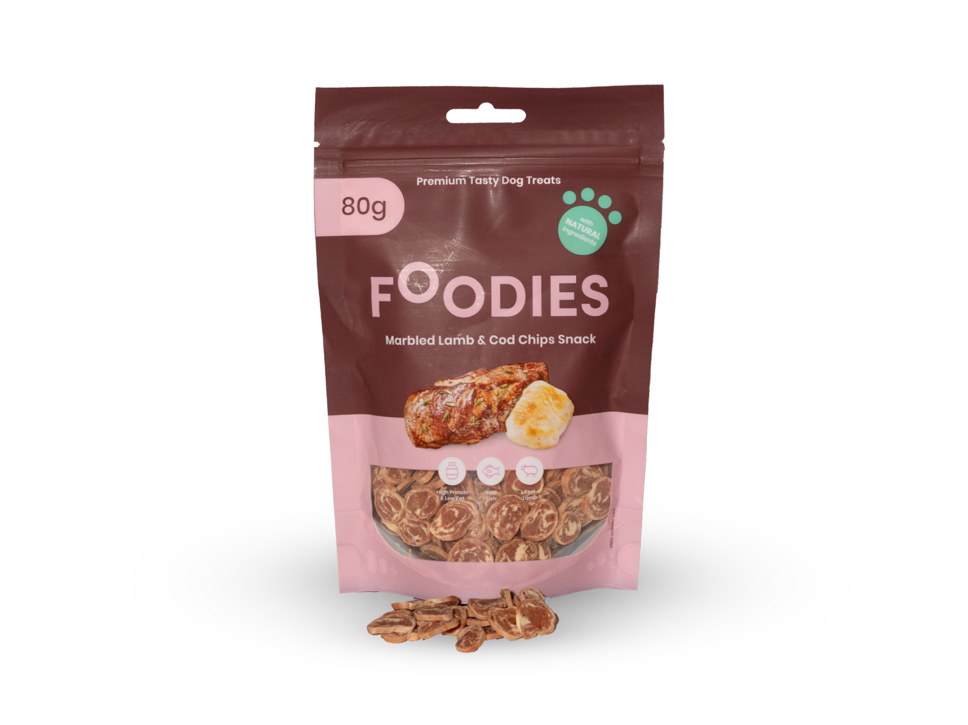 חטיף FOODIES נגיסי כבש ודג קוד 80 גרם