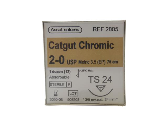 חוט קט גט כרום נמס עם מחט 0 חותכת (אסוט) HS40