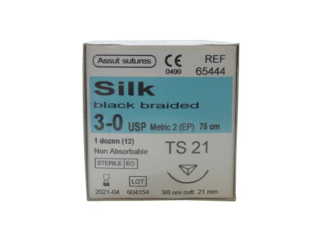 חוט משי עם מחט 0 חותכת (אסוט) HS24