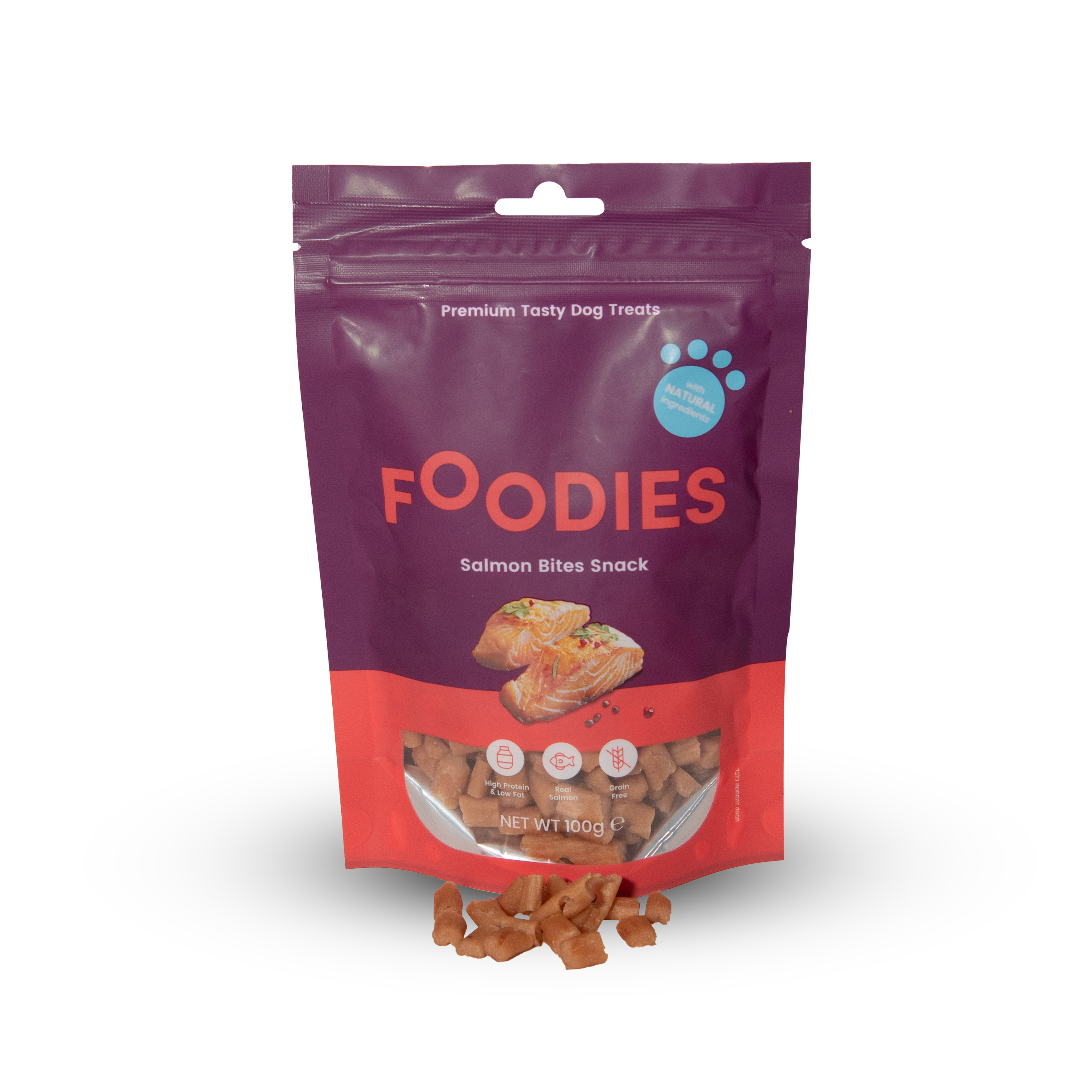 חטיף FOODIES נגיסי סלמון, 100 גרם