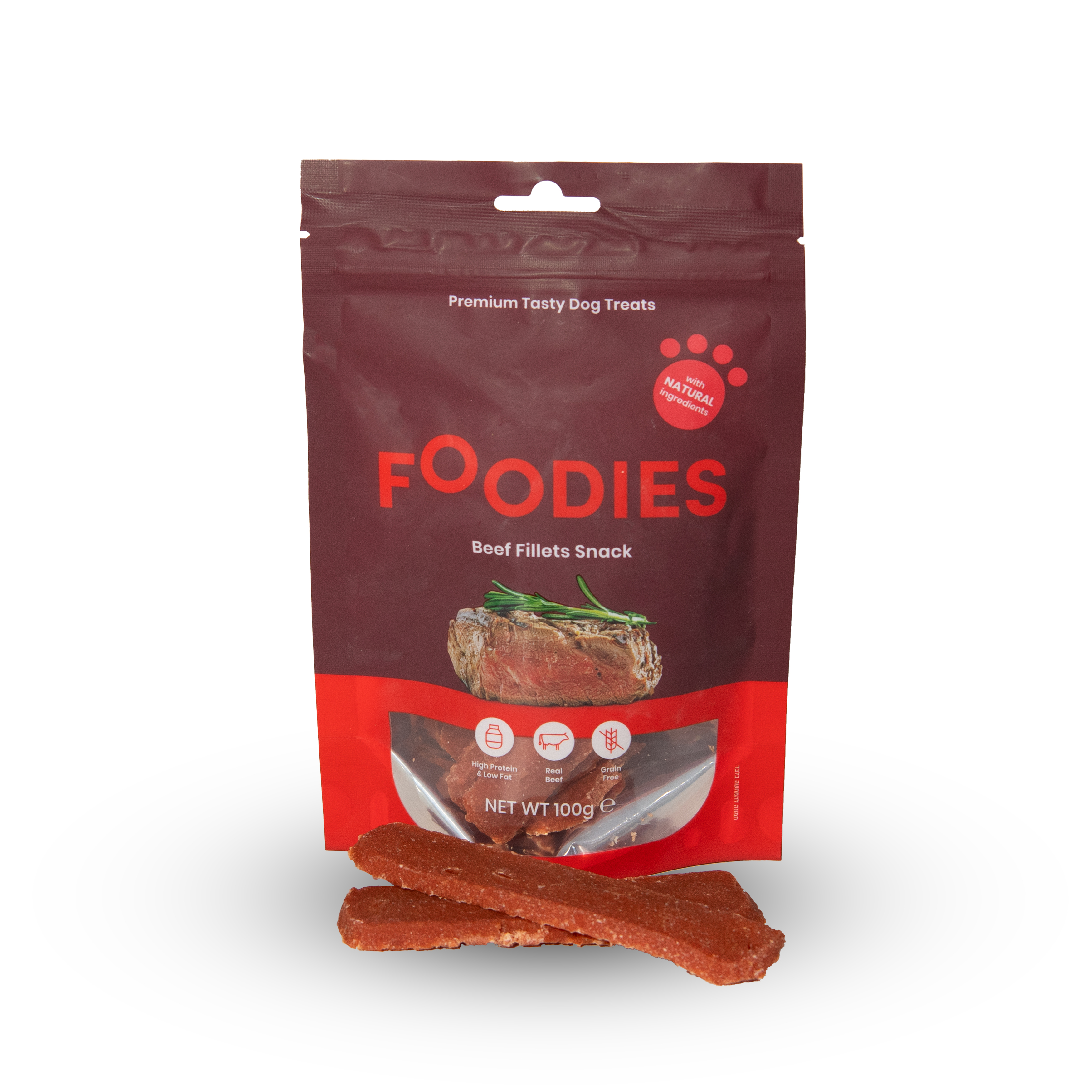 חטיף FOODIES פילה בקר, 100 גרם