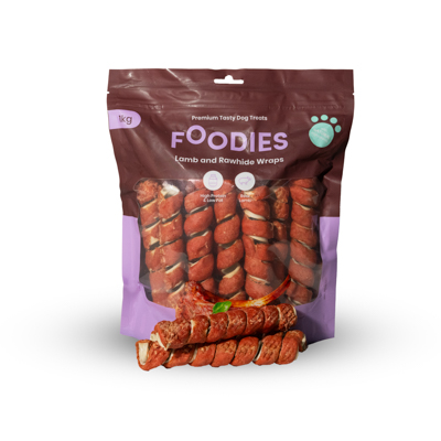 חטיף FOODIES גלילת כבש ועור בקר, 1 ק"ג