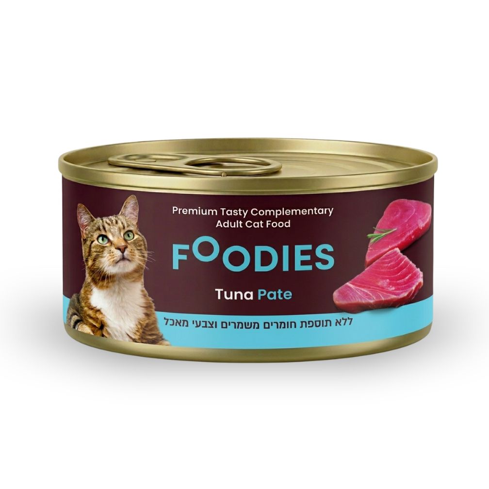 שימורי פודיס Foodies פטה טונה. מזון משלים לחתולים בוגרים, 80 גרם