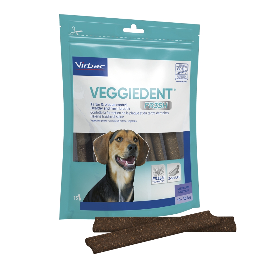 וירבק חטיף ווג'ידנט פרש לעסניות דנטליות 15 יחידות, 352 גרם, גודל Medium